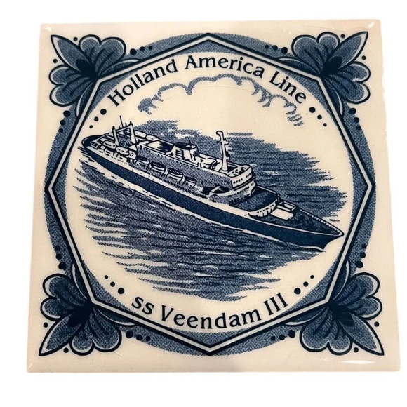 Holland America Line Ceramic Coaster Tiles Set of 6 - Picture 4 of 10